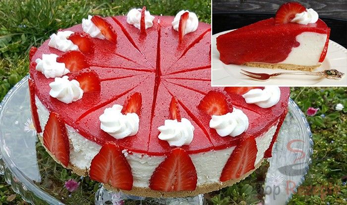 Photo of Erfrischende Erdbeertorte ohne Backen