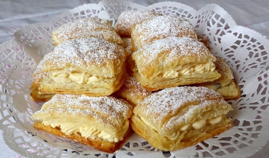 Photo of Blätterteigschnitten mit Paradiescreme