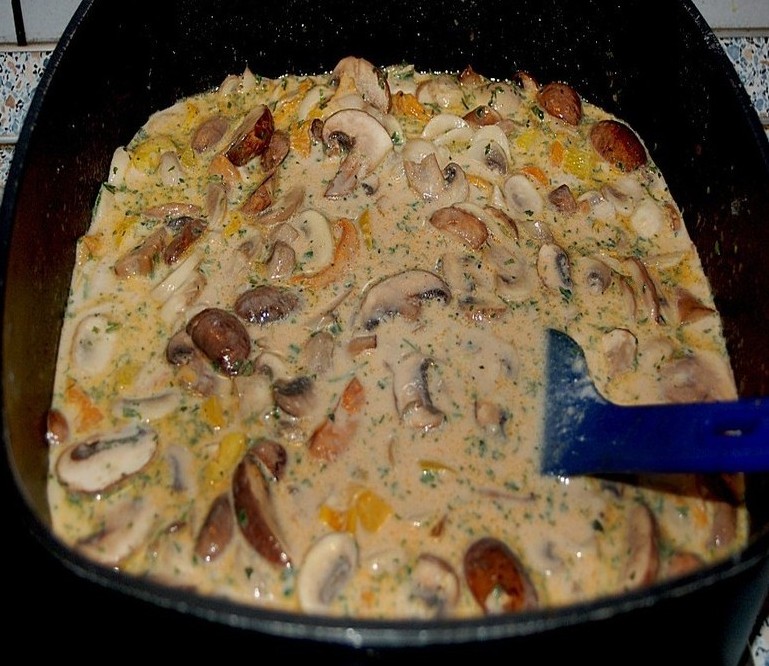 Photo of Puten Sahne Gulasch auf Bandnudeln