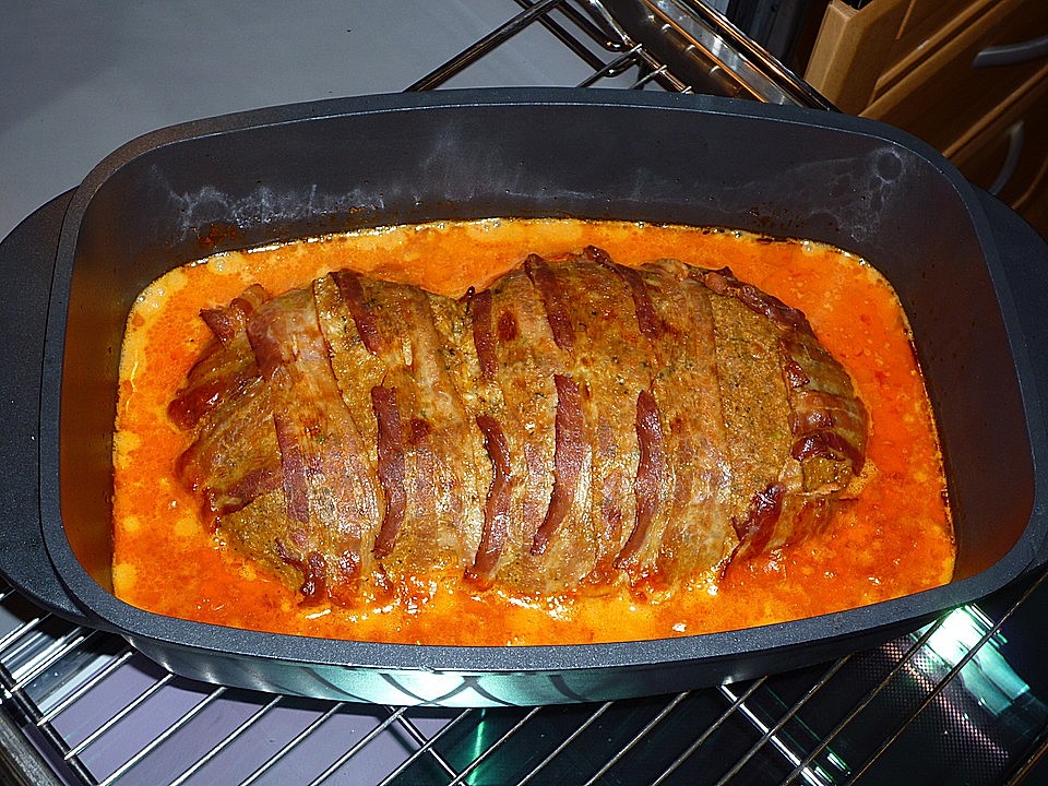 Photo of Paprika-Feta-Hackbraten aus dem Backofen