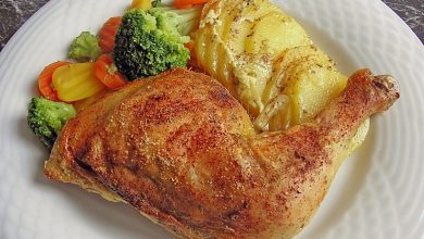 Photo of Gebackene Hähnchenkeulen auf Kartoffeln