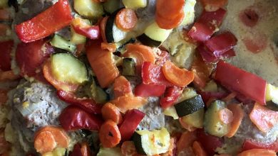 Photo of Curryhackbällchen mit Paprika, Zucchini und Karotten