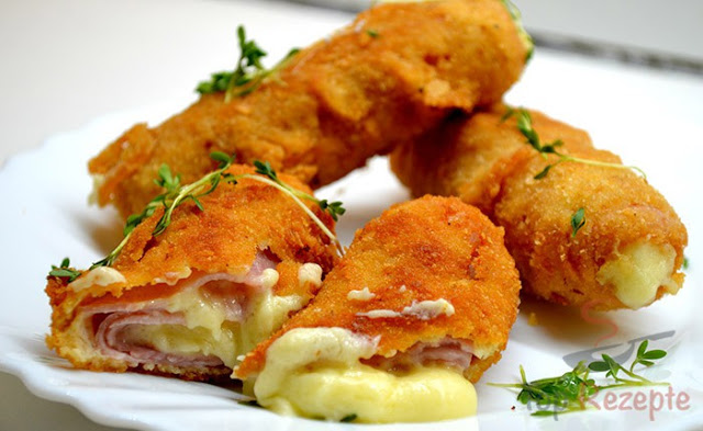 Photo of Panierte gefüllte Schinkenröllchen