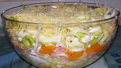 Photo of 24 Stunden Schichtsalat mit Ananas und Mandarinen