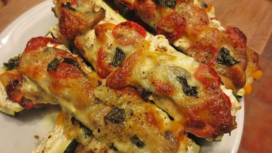 Photo of Gefüllte Zucchini mit Frischkäse