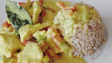 Photo of Hähnchencurry indisch in Kokosnussmilch