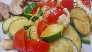 Photo of Tomaten-Zucchini-Pfanne mit Feta