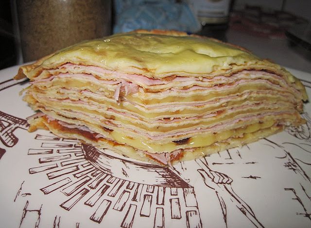 Photo of Pfannkuchen – Turm mit Schinken und Gouda