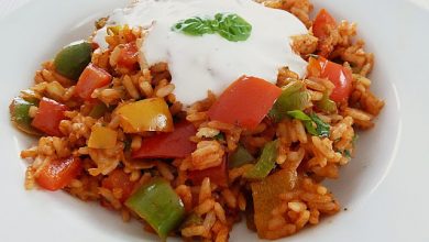 Photo of Paprika – Reispfanne mit Joghurtsauce