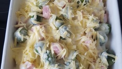 Photo of Rosenkohlauflauf mit Kasseler und Blauschimmelkäse