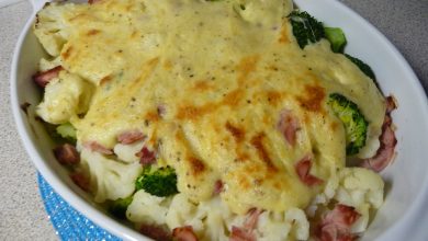 Photo of Blumenkohl – Brokkoli – Auflauf mit Schinken