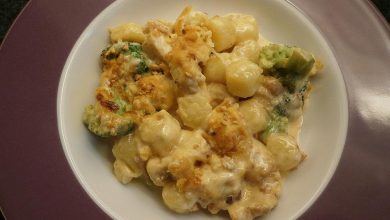 Photo of Auflauf mit Huhn und Brokkoli, Kartoffeln und Speck