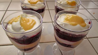 Photo of Topfencreme – Dessert mit Eierlikör und Pfirsichen