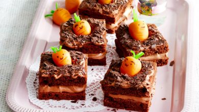 Photo of Schokomousse Schnitten mit Möhrchen