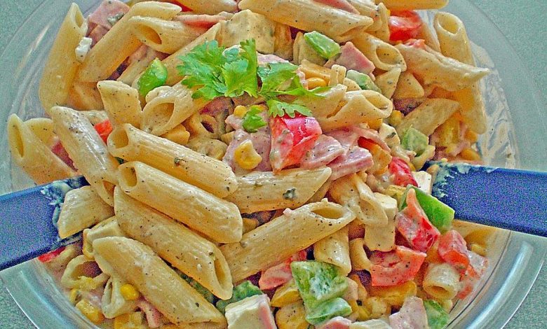 Photo of Nudelsalat mit schinken und käse