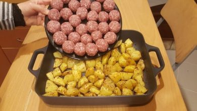Photo of Hackbällchen mit kartoffeln aus dem backofen