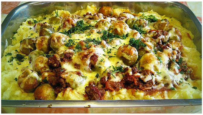 Photo of Rosenkohlauflauf mit hackfleisch und kartoffeln