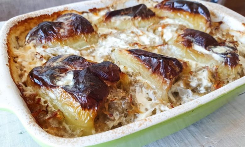 Photo of Gefüllte paprika mit hackfleisch & knoblauch