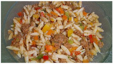 Photo of Kritharaki salat mit hackfleisch, der süchtig macht