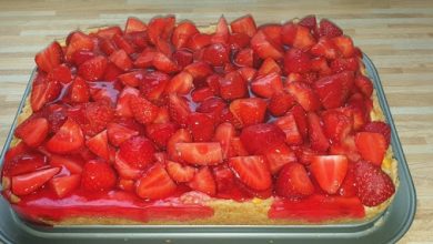 Photo of Erdbeer-Käsekuchen auf dem Blech