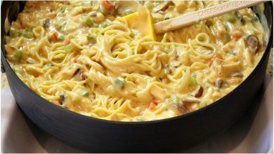 Photo of SPAGHETTI ALLA PANNA IN KÄSE-SAHNE-SAUCE MIT SCHINKEN, ERBSEN UND PILZEN, EINFACH PERFEKT !