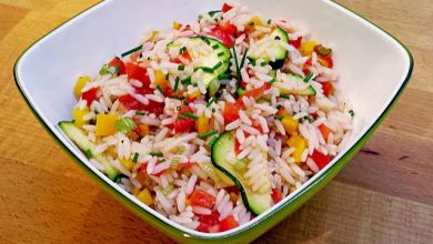 Photo of Reissalat (ohne Fleisch und Wurst – kalorienarm – zum mitnehmen ins Büro)