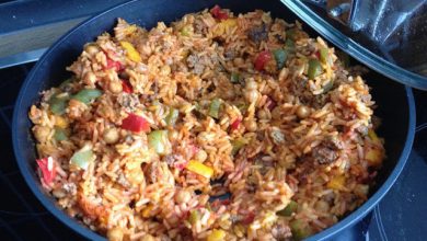 Photo of Reis Hackfleisch Pfanne mit Paprika