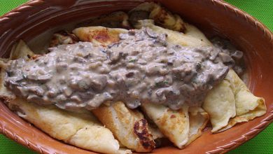 Photo of Gratinierte Crêpes mit Steinpilz Sahne