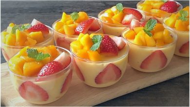 Photo of Leichtes Erdbeer-Mango Dessert