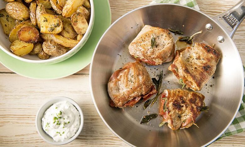 Photo of Salbei-Schnitzelchen mit Ofenkartoffeln