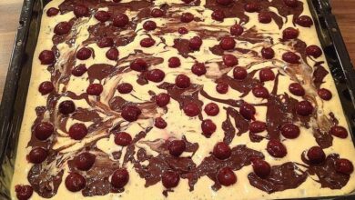 Photo of Marmorblechkuchen mit Kirschen, super lecker