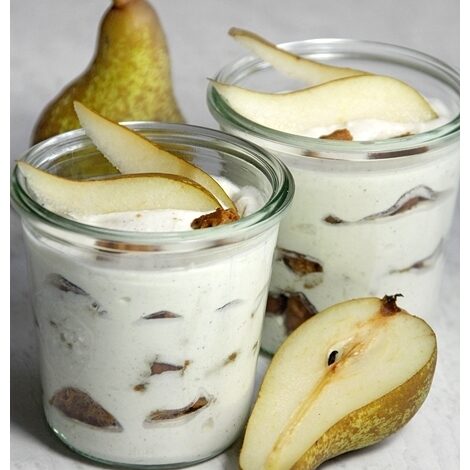 Photo of Birnen-Mascarpone-Dessert mit Karamellkeksen