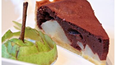 Photo of Birnen-Schokoladen-Tarte mit Kardamom