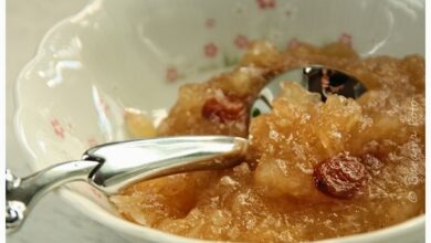 Photo of Apfelkonfitüre mit Kokos und Rosinen