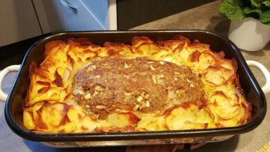 Photo of Hackbraten auf Kartoffelgratin