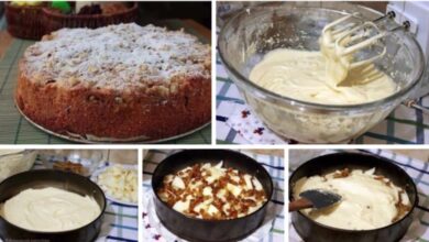 Photo of Apfelkuchen mit Schmand und Rosinen