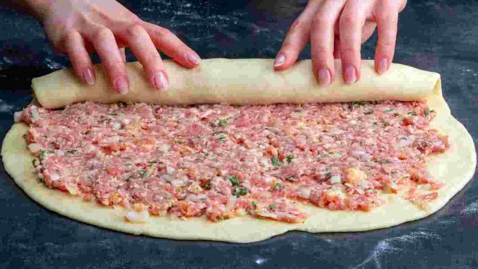 Photo of Teig eingerollt mit Hackfleisch in null Komma nichts fertig!