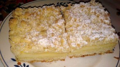 Photo of streuselkuchen mit pudding gefüllt