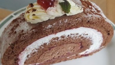 Photo of Biskuitroulade mit mascarpone-kirschen-füllung