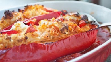 Photo of Gefüllte paprika mit schafskäse und couscous