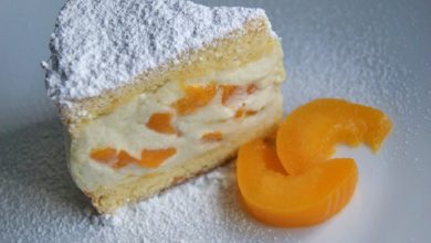 Photo of Käsesahnetorte mit pfirsichstückchen
