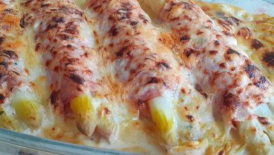 Photo of Gratinierter Spargel mit Gorgonzolasauce