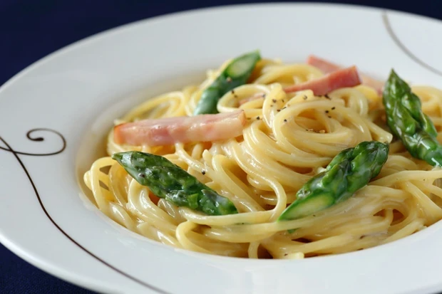 Photo of Spaghetti mit grünem spargel und schinken