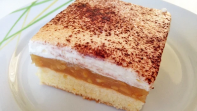 Photo of Blechkuchen mit apfelcreme