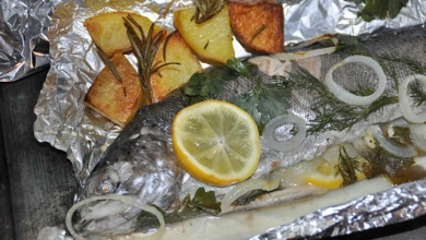 Photo of Fisch in folie gebacken mit rosmarinkartoffeln