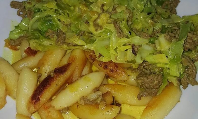 Photo of Curry-Spitzkohl-Hack-Pfanne mit Schupfnudeln oder Hirse