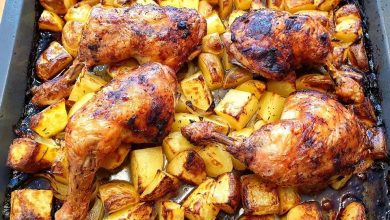 Photo of Knoblauch-Zitronen-Hähnchen mit Ofenkartoffeln