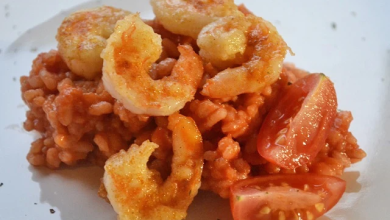 Photo of Tomatenrisotto mit shrimps