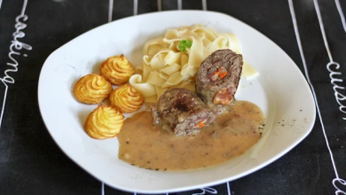 Photo of Rindsrouladen auf bandnudeln