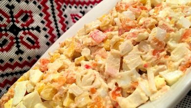 Photo of Surimi-Salat mit Karotten und Mais